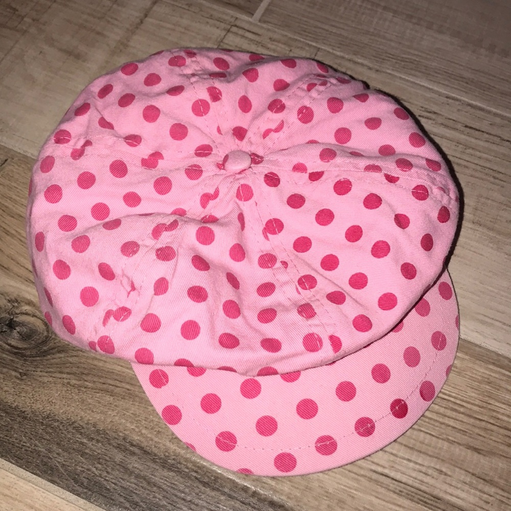Girls 100% cotton Pink polka dot painters hat!